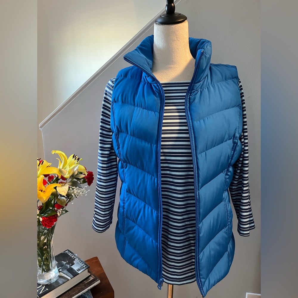 LANDS’ END Womens Down Vest (only) HyperDRY™ Water-Resistant 600 Fill.